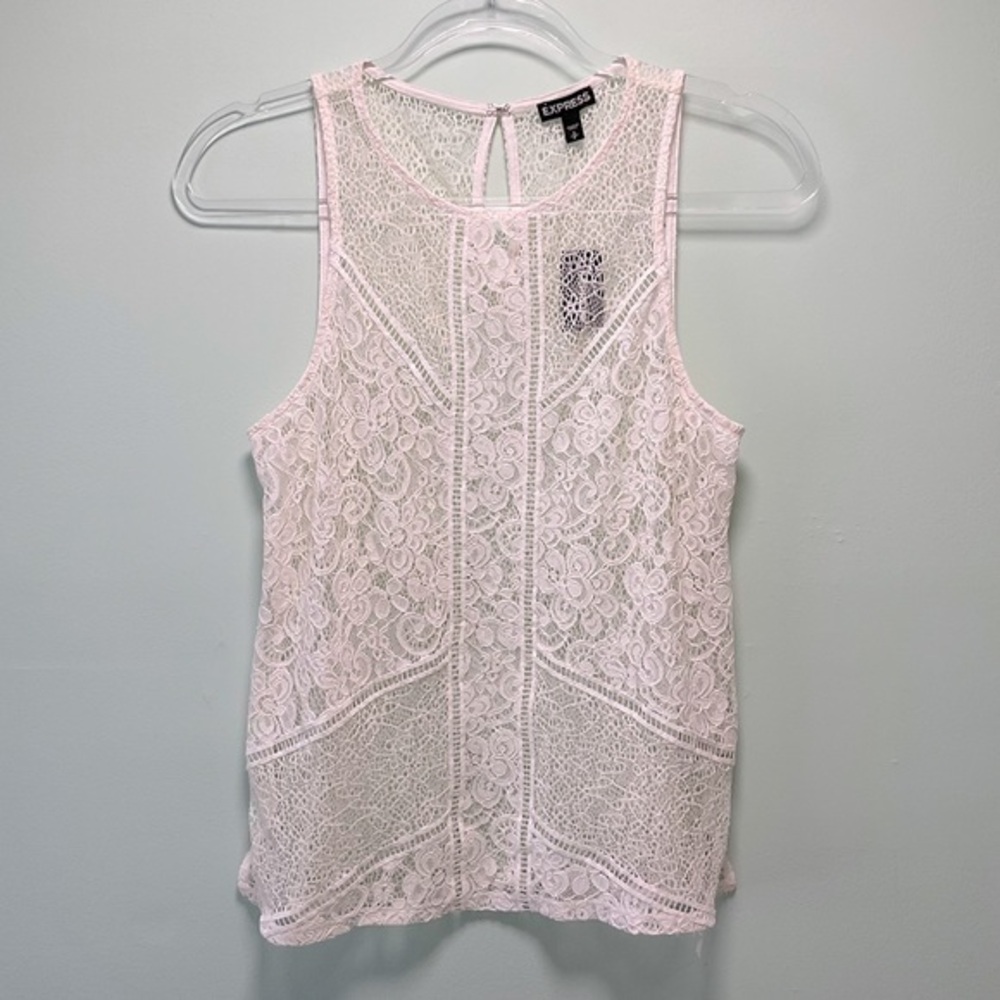 NWT- EXPRESS- Women’s Lace Open Knit Tank- S